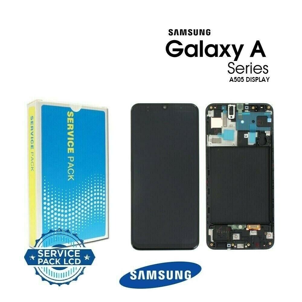 DISPLAY LCD + TOUCH SCREEN + FRAME SAMSUNG A50 2019 A505 SM-A505F ORIGINALE NERO