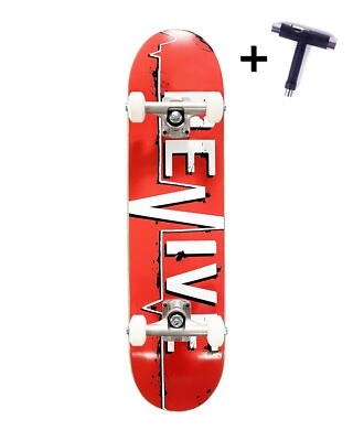 REVIVE RED LIFELINE COMPLETE SKATEBOARD 7.75'' Komplett Skateboard + inkl T-TOOL