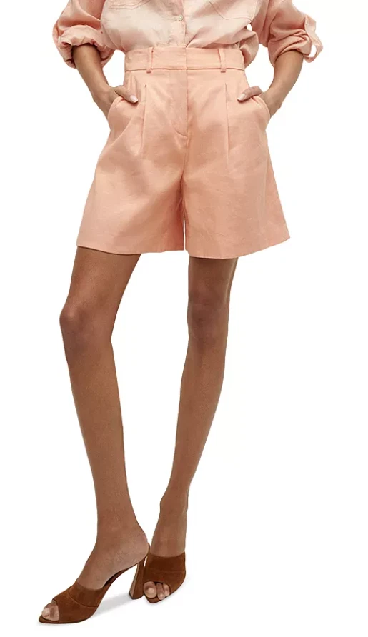 Veronica Beard Noemi Stretch Linen Coral Shorts - size 0 - retail $348