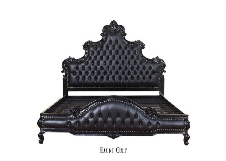 King Size designer French style handcrafted faux leather Gothic Bed