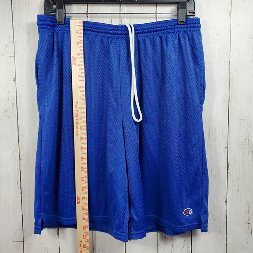 Champion Shorts Mesh Athletic Basketball Pockets Drawstring Mens L Large Blue - Picture 4 of 7