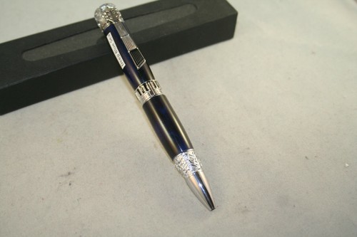 Handmade Deep Blue Sea Music Pen with Chrome Parts - Bild 4 von 4