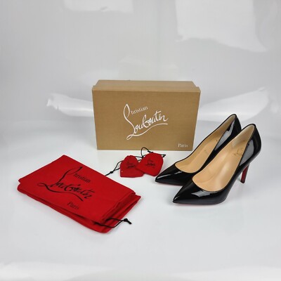CHRISTIAN LOUBOUTIN Pigalle Follies Patent Black 100MM Pumps New