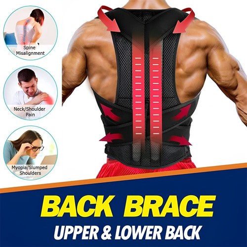 Therapy Back Lumbar Brace Spine Support Belt Posture Correction For Men Women US - Picture 6 of 12