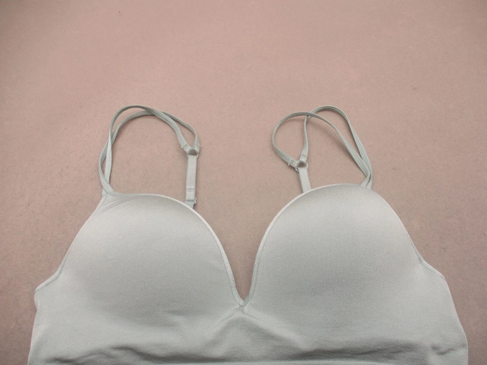 34B H&M Mujer Gris Ligeramente Forrado Sumergible Inalámbrico Pull On Ajustable Demi Bra 9H Foto 2 de 4