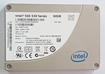 60 GB SATA III Intel 330 Series SSDSC2CT060A3 MLC SSD 2.5'' interne Festplatte