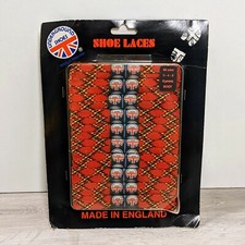 10 Vintage Underground shoes 60cm Punk Bootlace Display pack red plaid docs 1980
