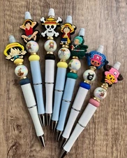 Handmade beaded pens.  One Piece, Manga series character! Gifts,Journal,Collect!
