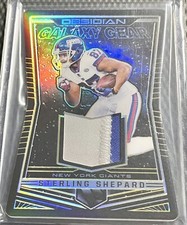 2018 Panini Obsidian /50 Sterling Shepard Giants Galaxy Gear 2-Color Patch #GG-5