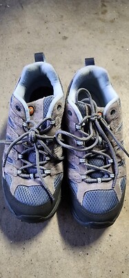 Merrell Moab Women's Hiking Shoes Taupe Waterproof Trail Size 7 Vibram blue 