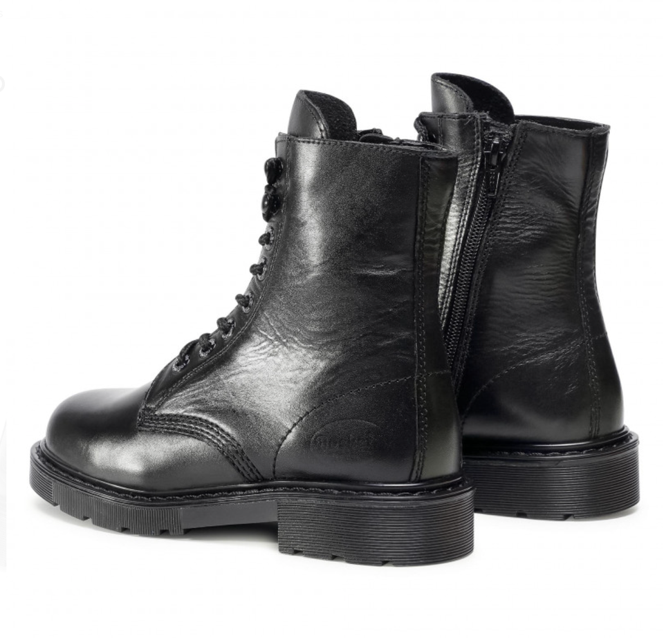 Dockers by Gerli Womens EU 40 UK 6.5 Black Leather Military Style Ankle