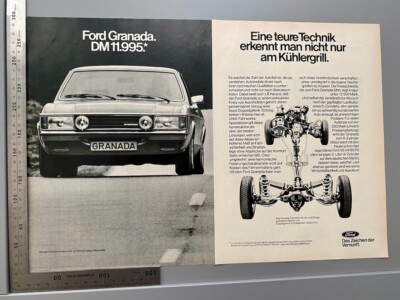 Ford Granada Technik V6 Oldtimer Original Vintage Werbung 1975 Reklame advert