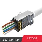 Cat6 RJ45 Pass Through Connector Modular Plugs Shielded (STP) Internal Connector
