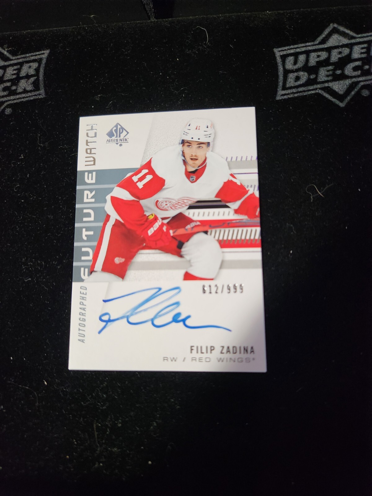 2019-20 SP Authentic Future Watch /999 Filip Zadina #159 Rookie Auto DVS 1725
