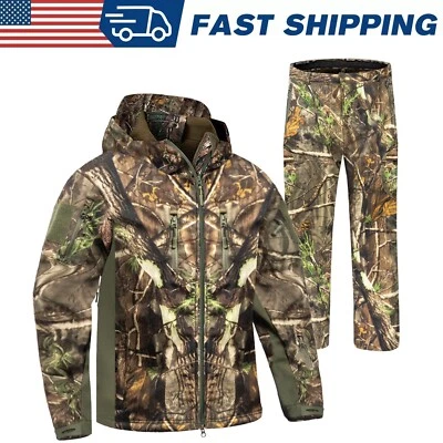 WESTTUNE Warm Hunting Clothes for Men with Lining，Waterproof Deer Hunting Jacket and Pant