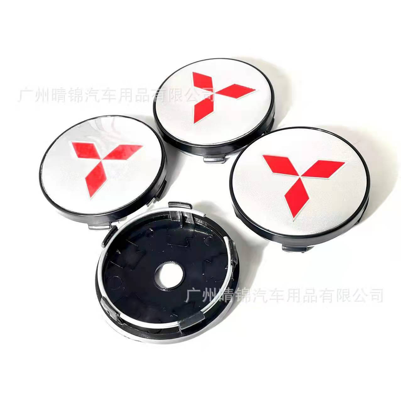 4Pc 60mm Chrome Wheel Auto Center Cap Badge Emblem Hub Cover For Mitsubishi Logo