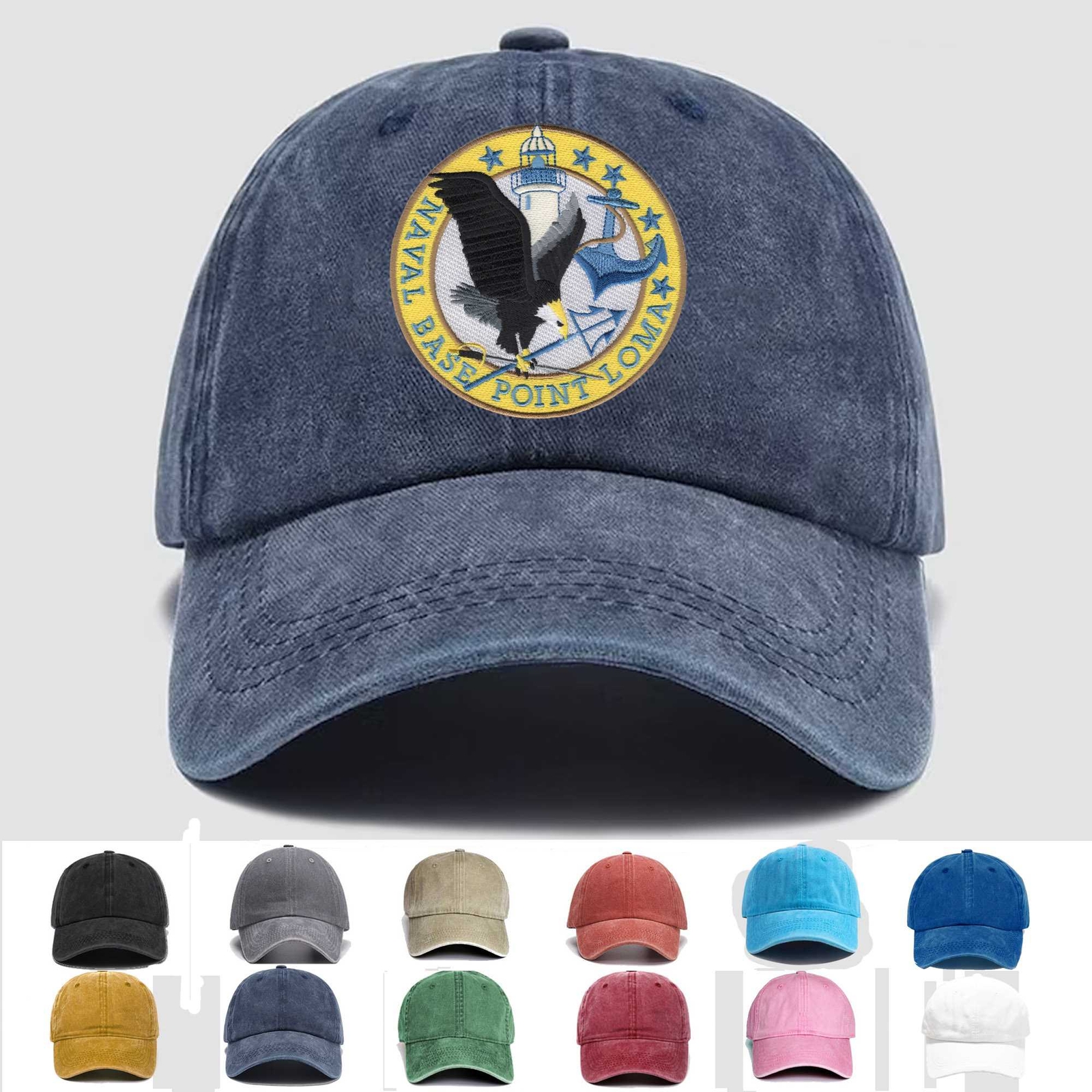 Custom Embroidered Hat Naval Base Point Loma, Veteran Cap, Trucker Hat, Gift