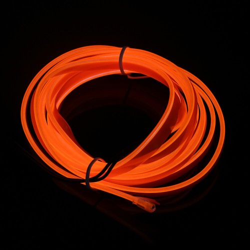 6.56FT Orange LED EL Wire Light Strip Car Atmosphere Glow Neon Decor Lamp - Picture 3 of 13