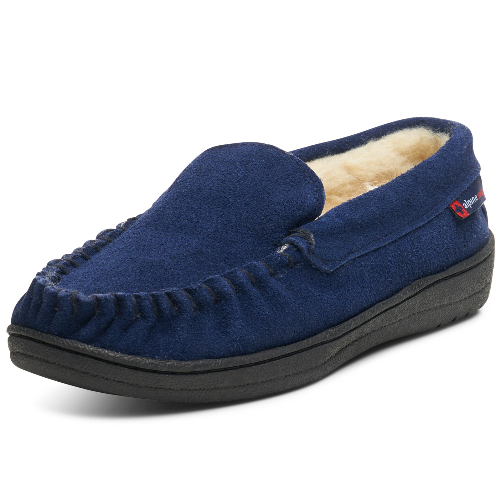 alpine swiss yukon mens suede shearling moccasin slippers moc toe slip on shoes