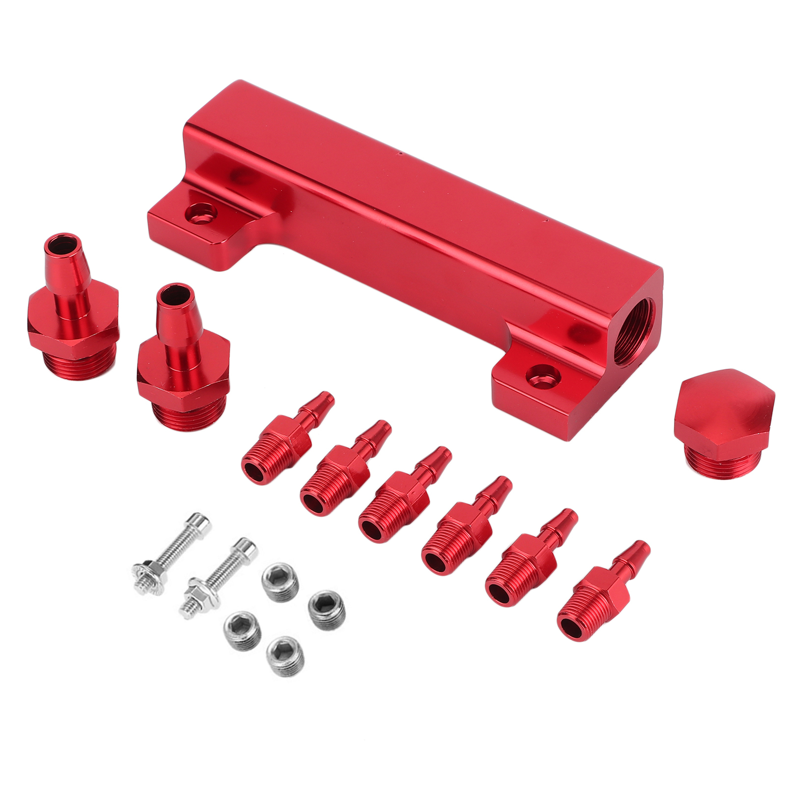 *´ Red 6 Port Vacuum Block Intake Manifold Kit Fuel Gas Wastegate Turbo Boost