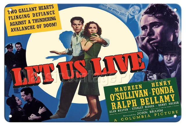Let Us Live W Maureen O Sullivan 1939 Vintage Film Movie Poster Metal Tin Sign Ebay