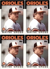 (4) 1986 Topps #173 Wayne Gross Baltimore Orioles Card Lot