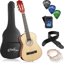 30-Inch Beginner Acoustic Guitar Package Natural , Basic Starter Kit W/Gig Bag,
