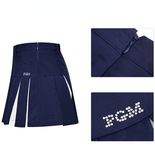 Girls Golf Skirt Summer Sports Anti-floating Skirts Elastic Belt A-line Skirt - Picture 4 of 13