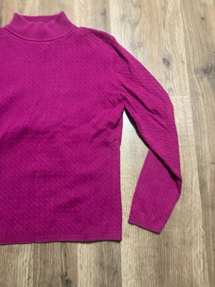 Suéter Karen Scott, Para Mujer Talla Mediana, Púrpura, Cuello Simulado, Pullover Foto 4 de 4