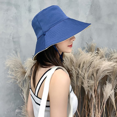 Women Sunscreen Large Wide Brim Bucket Hat Beach Anti-UV Sun Protective Caps - Photo 10 sur 19