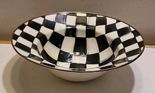 HTF MacKenzie-Childs Courtly Check Large/Deep Snack Dip Bowl EUC 