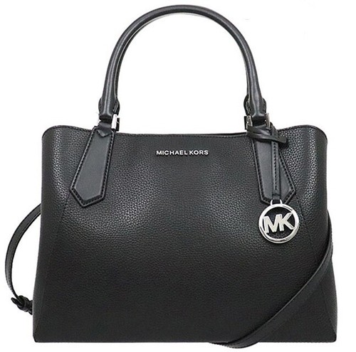 Michael Kors Kimberly 35F9SKFS7T Schwarz Leder Große EW Schultertasche Handtasche Geldbörse