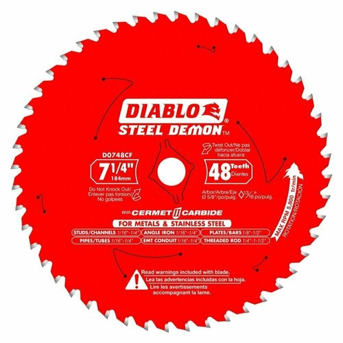 Diablo D0748CF Steel Demon Metal Cutting Circular Saw Blade 71/4"x 48