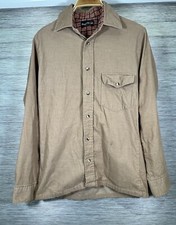 Royal Knight Shirt Men's S Brown Corduroy Button Up Casual Made In USA