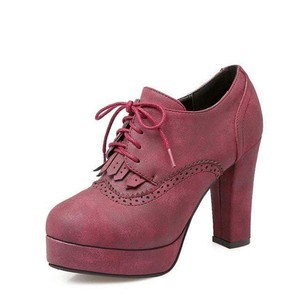 burgundy oxford heels