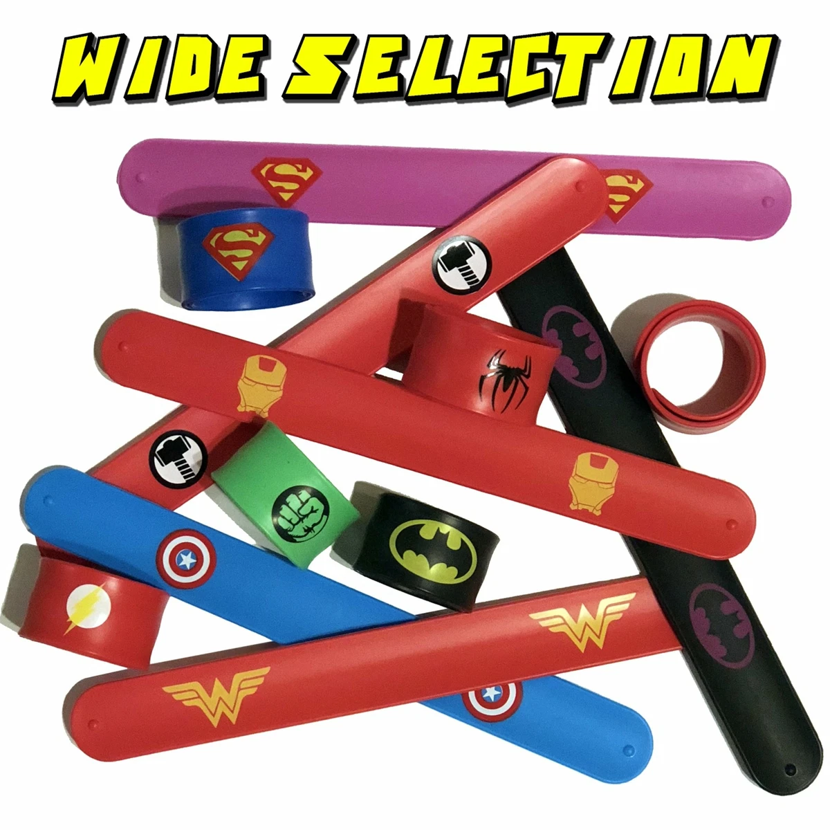 6 Captain Marvel Slap Bracelet Wristbands Party Favors Decoration