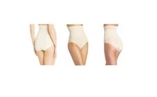 2 Shaper Brief XXL BEIGE NEW with stains 12432 Maidenform Women Control It Shiny