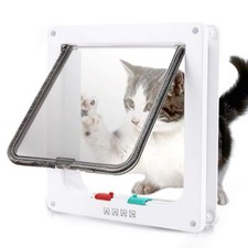XL Size 4 Way Pet Door Cat Puppy Dog Magnetic Lock Lockable Safe Flap Door Frame