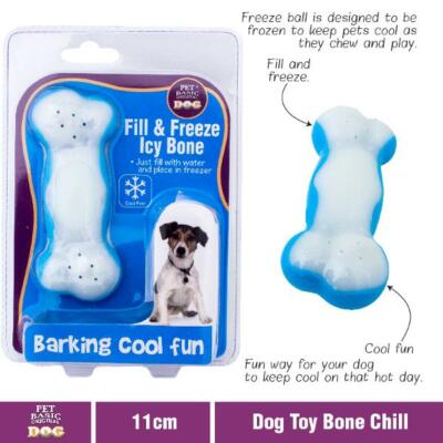 Dog Toy Icy Bone Fill Freeze Blue Ice Cooling Heavy Duty Chew