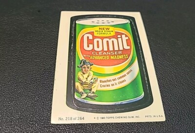 Vintage Topps Wacky Packages Series 4 Comit Cleanser No 218 Card Sticker 1980