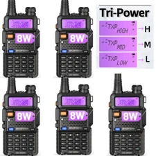 US Baofeng UV-5R 8W Tri-Power Dual Band 1/4/8W Ham Radio Walkie Talkie 5Pack