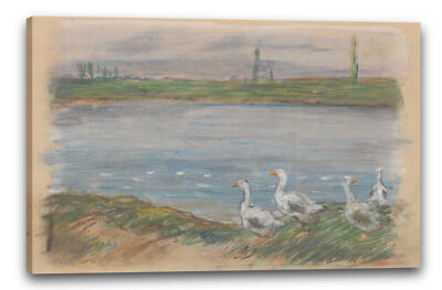 Kunstdruck Alfred Sisley - Vier Gänse an einem Teich