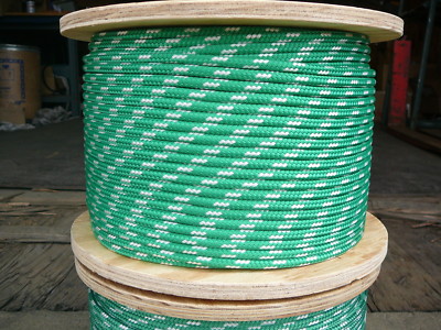 NovaTech XLE Halyard Sheet Line, Dacron Sailboat Rope 1/4'' x 50' Green/White