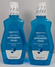 Amazon Basics - Antiseptic Mouth Rinse - Fresh Mint - 33-8 fl oz - 2 Pack