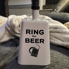 Ring 4 Beer  Working Cowbell Bar Man Cave  Funny Joke Gag Gift Bell Prank Decor