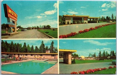 VINTAGE POSTCARD MULTIPLE SLPIT SCENES OF MOTEL COMMODORE SAULT STE. MARIE MICH