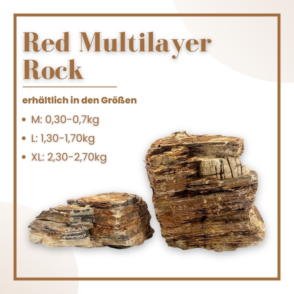 AquaOne Acquario Pietre Naturali Red Multilayer Roccia 10 KG Mix Misura M-XL foto 2