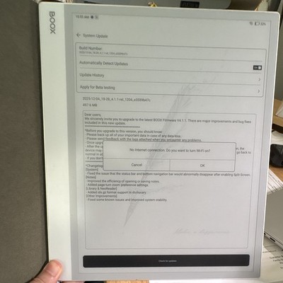 BOOX 13.3'' White eBook Reader 128GB Wi-Fi Electronic Paper Display Used