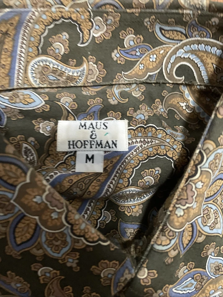 Camisa Maus & Hoffman Para Hombres Mediana Hecha en EE. UU. Estampado de Cachemira Ropa de Resort Foto 3 de 4