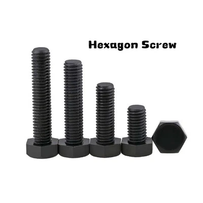 Kunststoffschraube Sechskantschraube Schwarz Nylon DIN 933 Bolzen M3 bis M10 - Bild 1 von 4